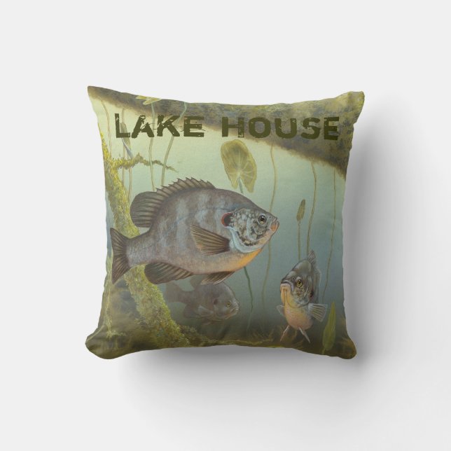 Lake House Rock Bass Perch Fishing Cushion (Front)