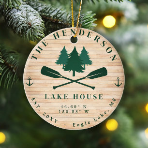 Lake House Rustic Lake House Boat Oars Trees Ceramic Tree Decoration