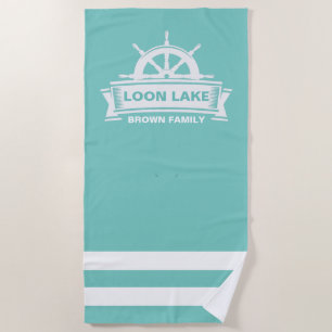 Lake House steering wheel boat Beach Towel