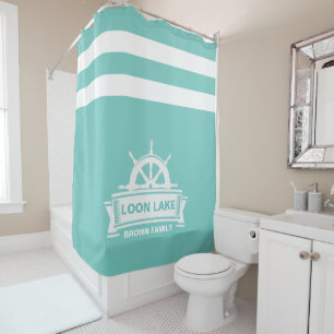Lake House Vacation Family Name Shower Curtain