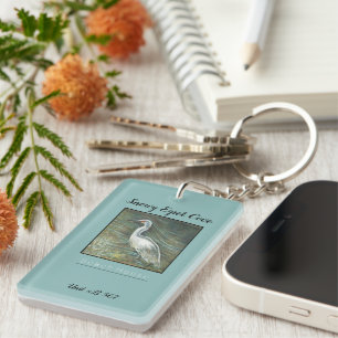 Lake House Vacation Rental Egret Shorebird Key Ring