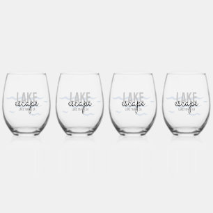 Lake House Vacation Rental - Stemless Wine Glass