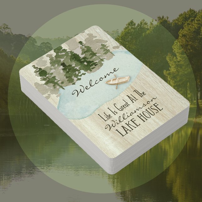 Lake House Vacation Rental Welcome Playing Cards (Lake House Vacation Home Monogram Family Playing Cards. Create your own.)