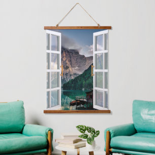 Lake House View Hanging Tapestry