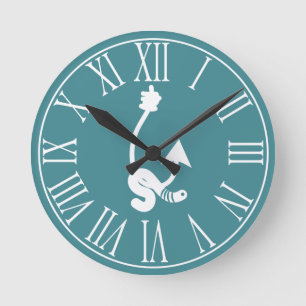 Lake House Worm on a Hook Round Clock