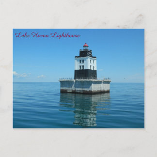 Lake Huron Lighthouse - Poe Reef Postcard