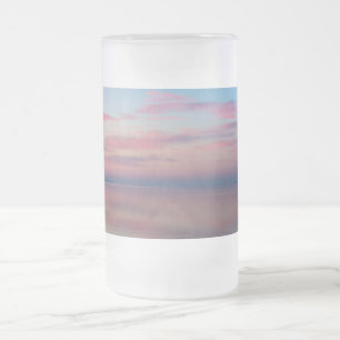 Lake Huron Pink Sunrise Frosted Glass Beer Mug