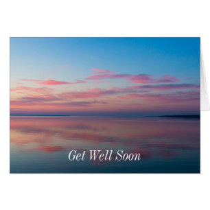 Lake Huron Pink Sunrise Get Well Card