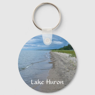 Lake Huron Summer Beach Key Ring