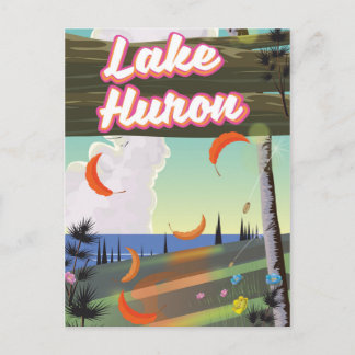 Lake Huron Travel poster Postcard