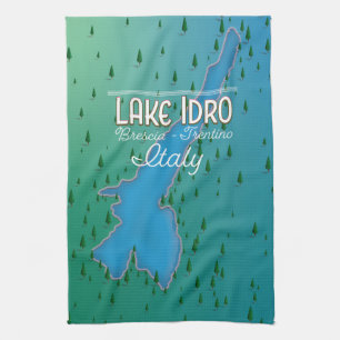 Lake Idro Italy travel poster Tea Towel