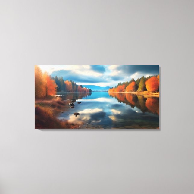 Lake in autumn  canvas print (Front)