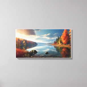 Lake in autumn  canvas print