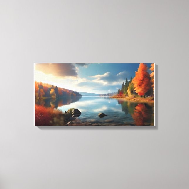 Lake in autumn  canvas print (Front)