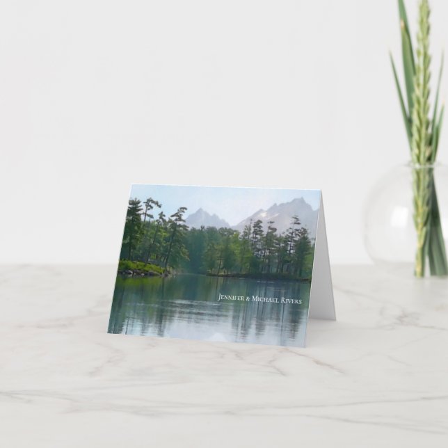 Lake in the mountains rustic nature landscape card (Front)
