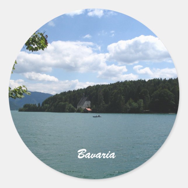 Lake in Upper Bavaria Classic Round Sticker (Front)