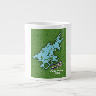 Lake Inari Finland map Large Coffee Mug