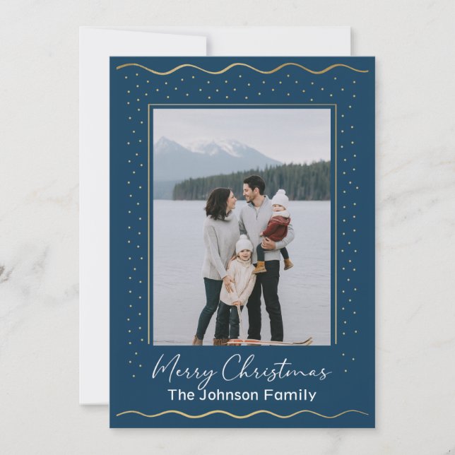 Lake Inspired Photo Family Christmas Card (Front)