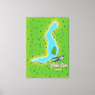 Lake Iseo Italy map Canvas Print