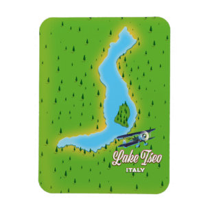 Lake Iseo Italy map Magnet