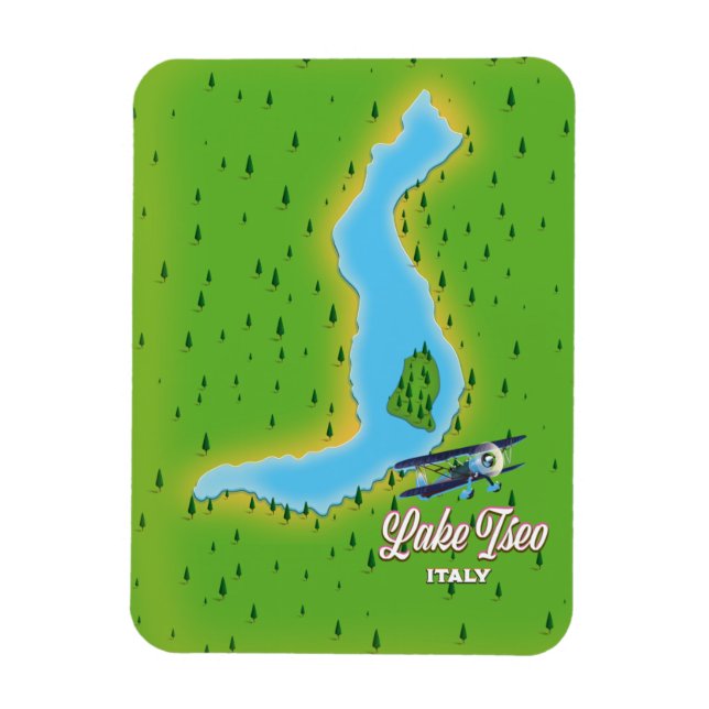 Lake Iseo Italy map Magnet (Vertical)