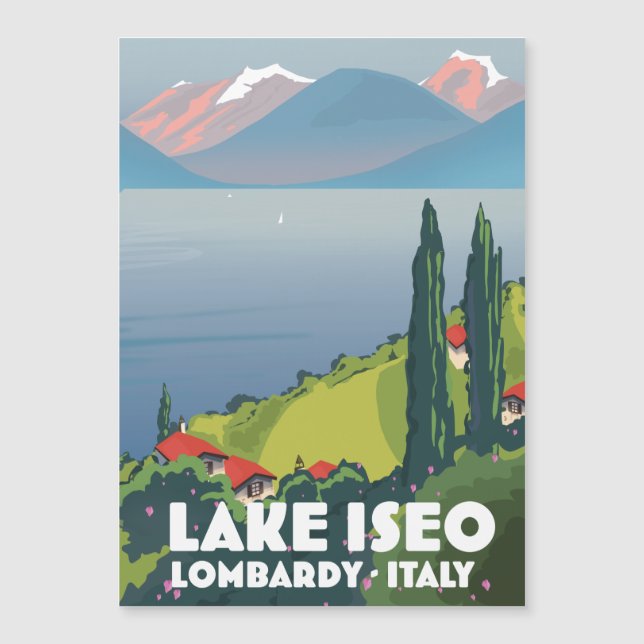 Lake Iseo, Lombardy Italy travel poster (Front)