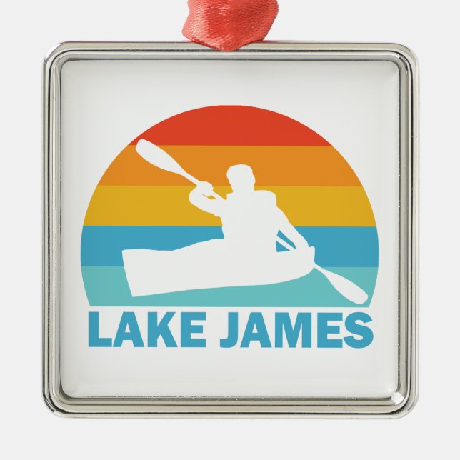Lake James North Carolina Kayak Metal Tree Decoration (Front)