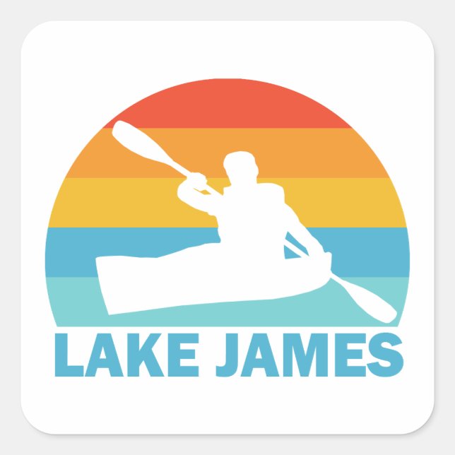 Lake James North Carolina Kayak Square Sticker (Front)