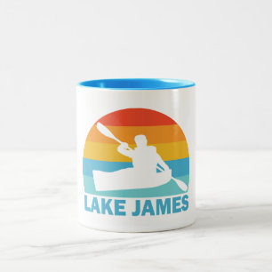 Lake James North Carolina Kayak Two-Tone Coffee Mug