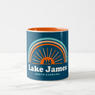 Lake James North Carolina Rainbow Two-Tone Coffee Mug
