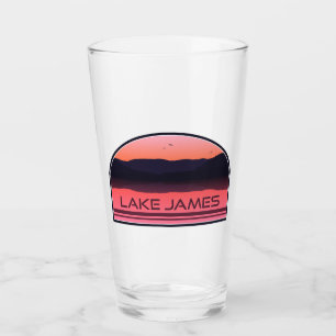 Lake James North Carolina Red Sunrise Glass