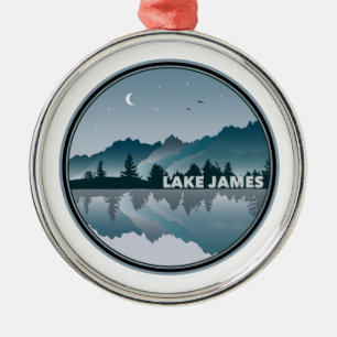 Lake James North Carolina Reflection Metal Tree Decoration