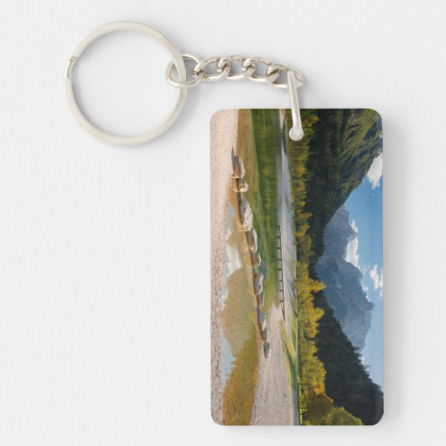 Lake Jasna in the Slovenian Alps in fall Key Ring (Front)