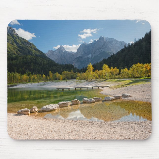 Lake Jasna in the Slovenian Alps in fall Mouse Mat (Front)