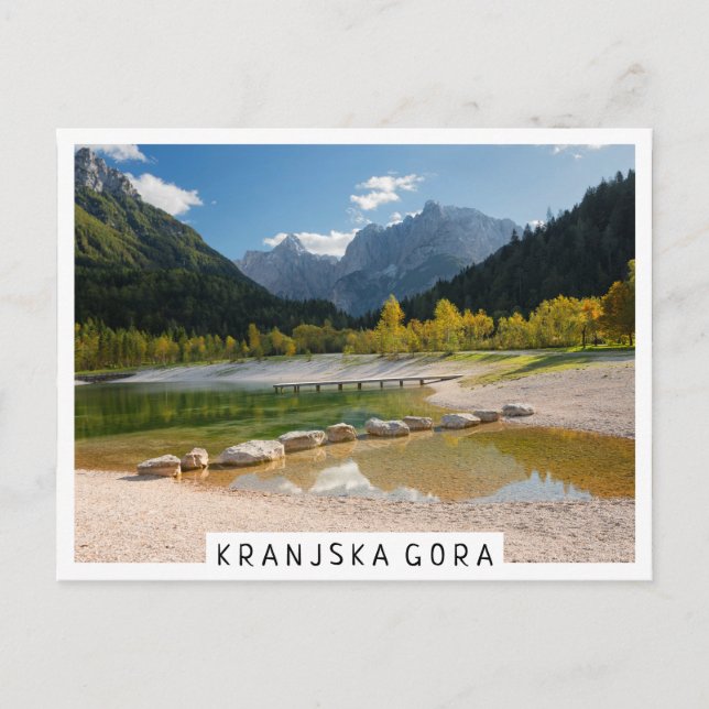 Lake Jasna in the Slovenian Alps in fall Postcard (Front)