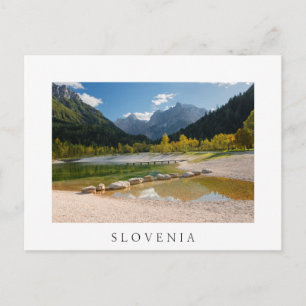 Lake Jasna in the Slovenian Alps in fall Postcard