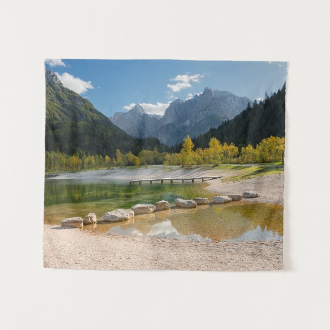 Lake Jasna in the Slovenian Alps in fall Tapestry (Front (Horizontal))