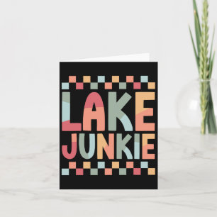 Lake Junkie Boating Vacation Art For Men Women Fun Card