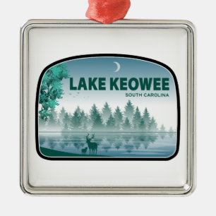 Lake Keowee South Carolina Deer Metal Tree Decoration