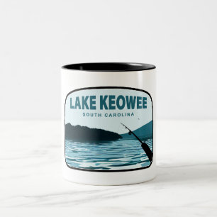 Lake Keowee South Carolina Fishing Rod Two-Tone Coffee Mug