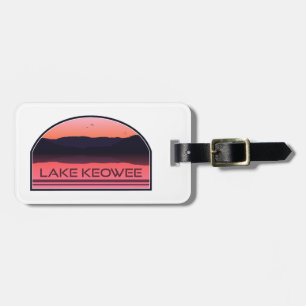 Lake Keowee South Carolina Red Sunrise Luggage Tag