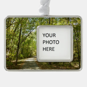 Lake Kittamaquandi Trail in Columbia Maryland Silver Plated Framed Ornament