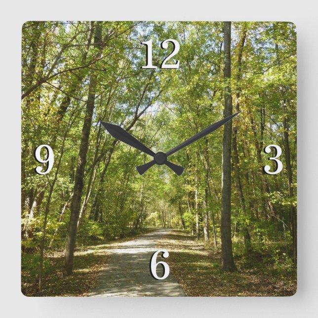 Lake Kittamaquandi Trail in Columbia Maryland Square Wall Clock (Front)