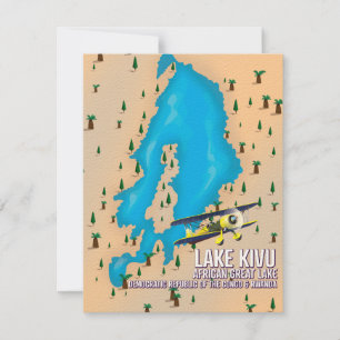 Lake Kivu Great African lake travel map.