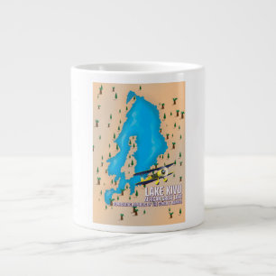 Lake Kivu Great African lake travel map. Large Coffee Mug