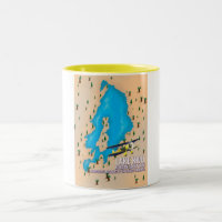 Lake Kivu Great African lake travel map.
