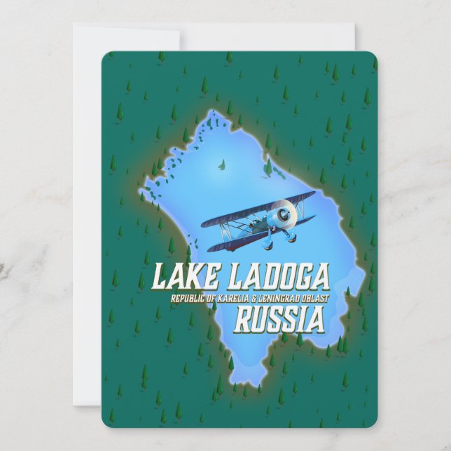 Lake Ladoga Russian map travel poster (Front)