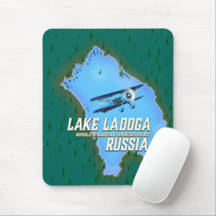 Lake Ladoga Russian map travel poster Mouse Mat
