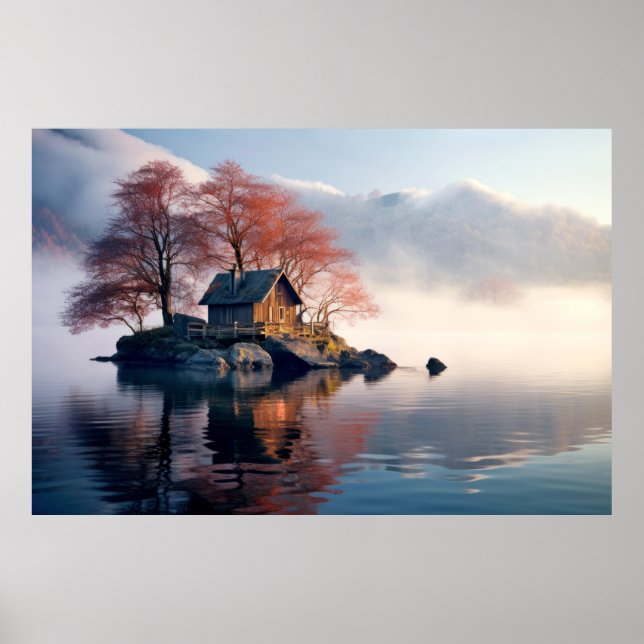 Lake Landscape Meditation Serene Calm Poster (Front)