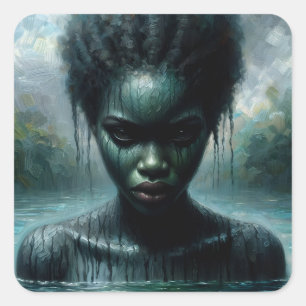 Lake Lanier African American Water Spirit  Square Sticker